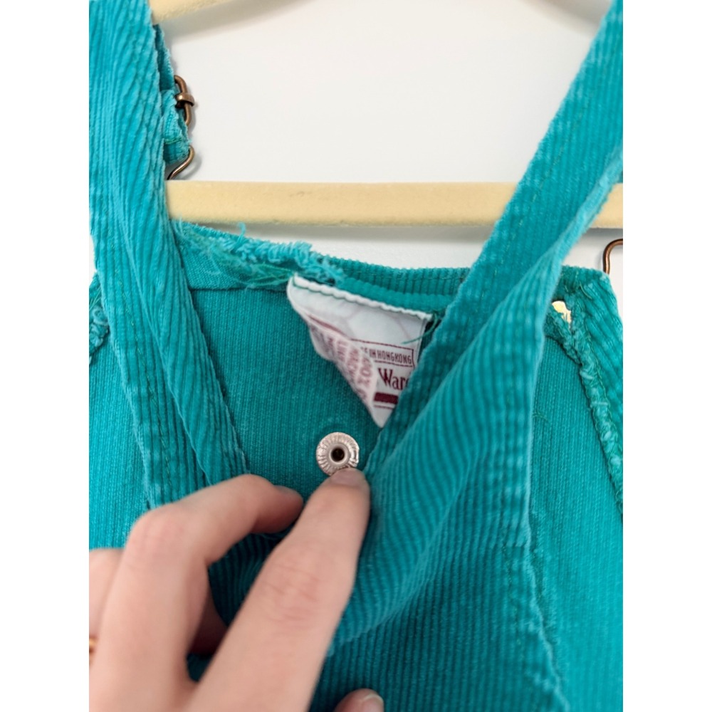 Vintage Montgomery Ward Teal Corduroy Overalls 18-24 Months 70s Retro Toddler - Picture 5 of 5